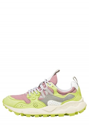 Flower Mountain Yamano 3 Sneakers Dames Lichtgroen Paars | TOF8090JS