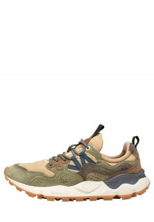 Flower Mountain Yamano 3 Sneakers Heren Groen Beige | KZS1539YJ