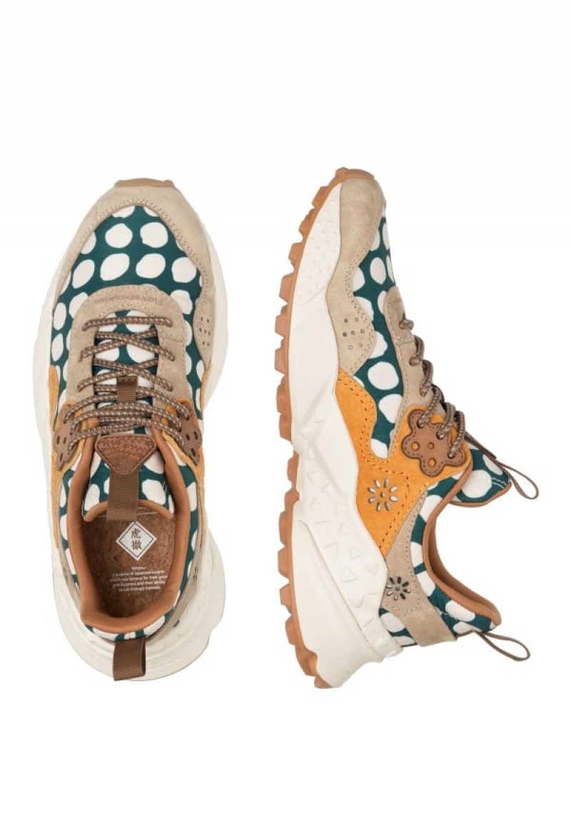 Flower Mountain Kotetsu Sneakers Dames Beige Groen | PDB8230FB