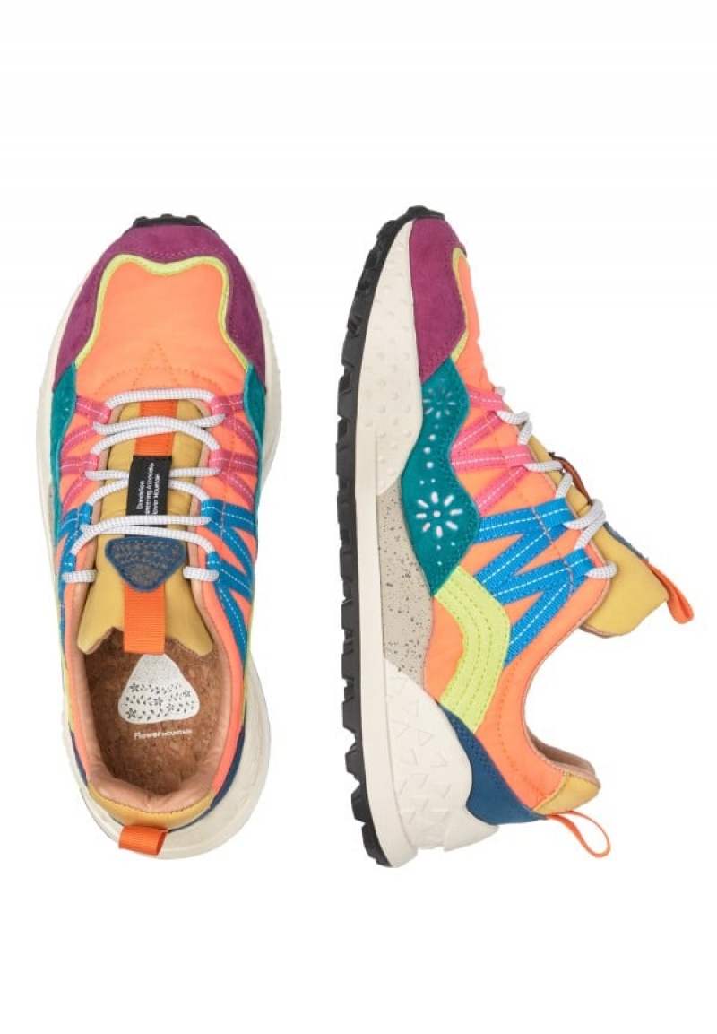 Flower Mountain Washi Sneakers Dames Oranje Paars | HQP1025SR