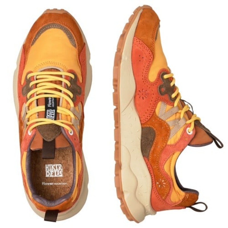 Flower Mountain Yamano 3 Hkdelic Sneakers Heren Bruin Oranje | GQI2585SM