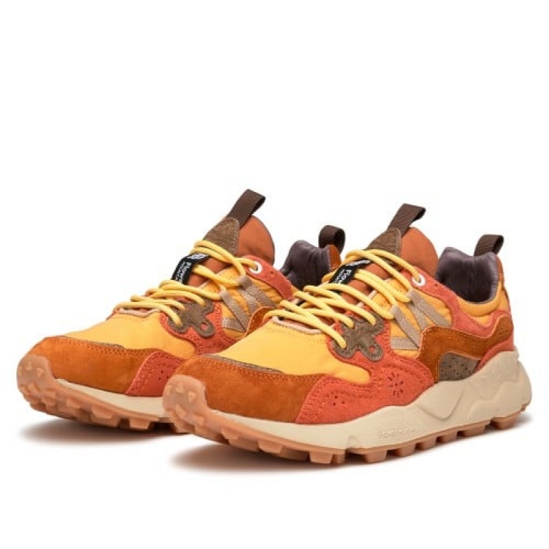 Flower Mountain Yamano 3 Hkdelic Sneakers Heren Bruin Oranje | GQI2585SM