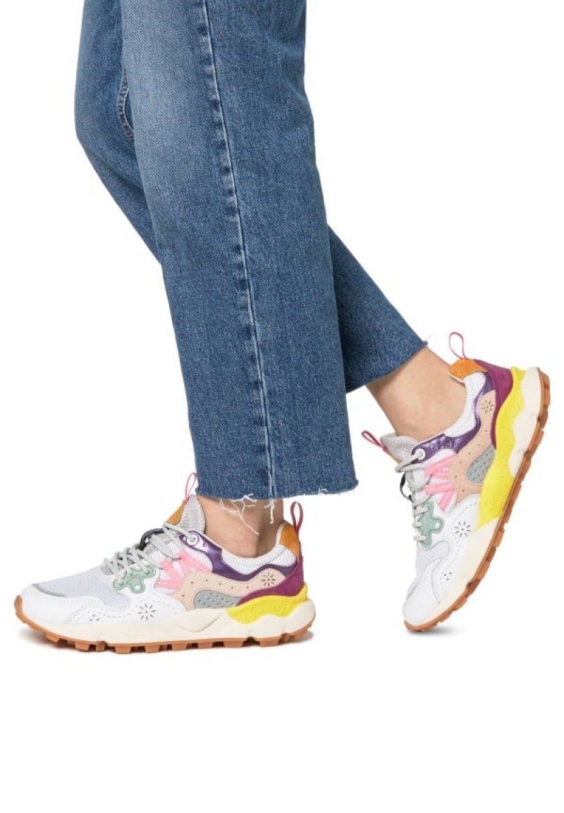 Flower Mountain Yamano 3 Sneakers Dames Wit Paars | ZKT10057YW