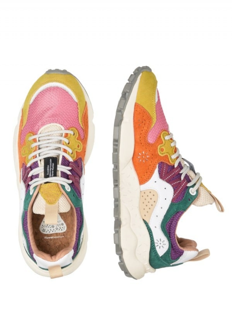 Flower Mountain Yamano 3 Sneakers Dames Fuchsie Geel | GVT9563PT