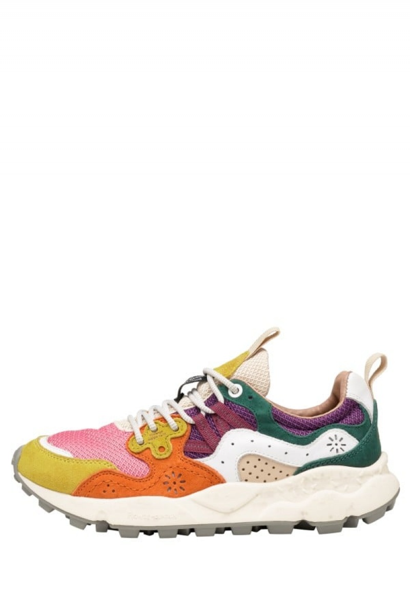 Flower Mountain Yamano 3 Sneakers Dames Fuchsie Geel | GVT9563PT