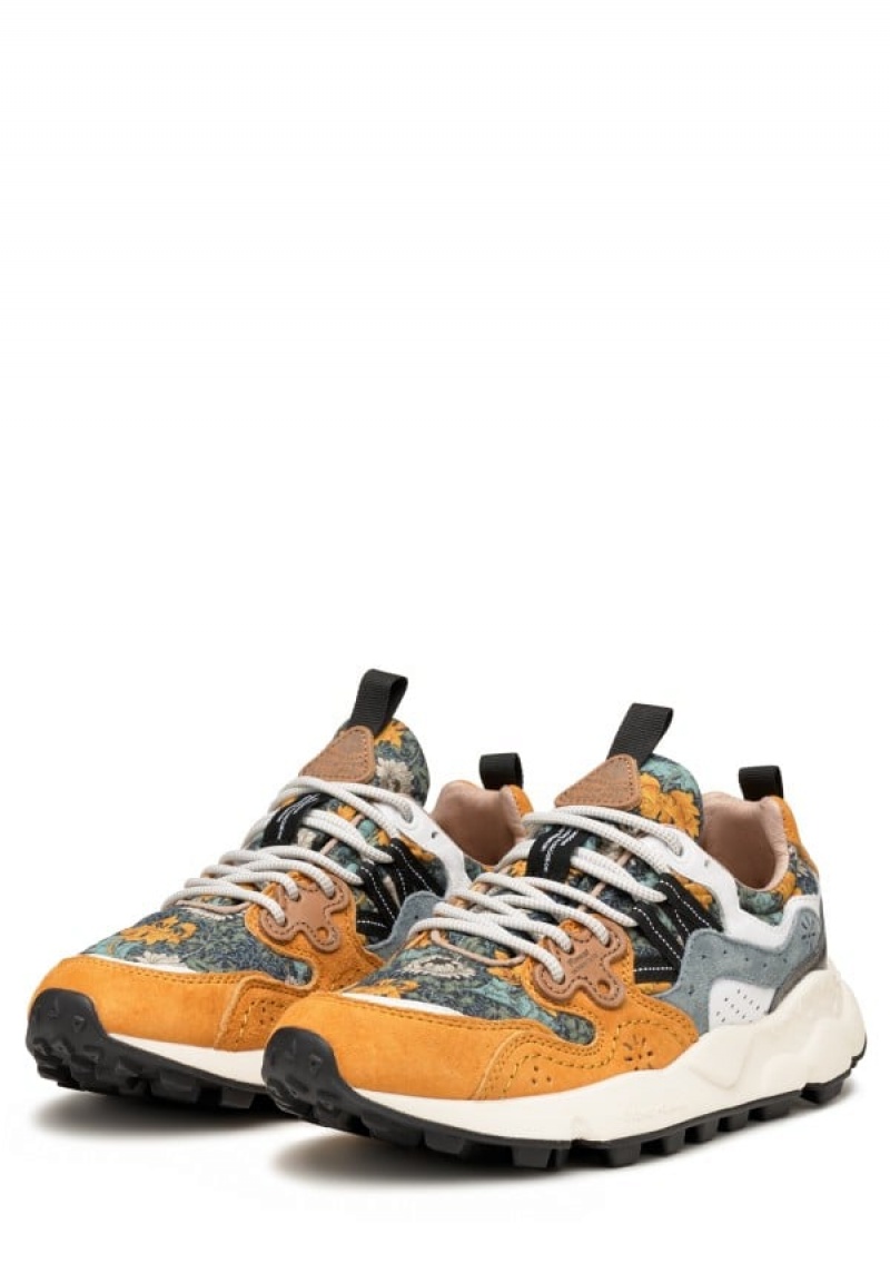 Flower Mountain Yamano 3 Sneakers Dames Oranje Lichtblauw | IIJ7490EZ