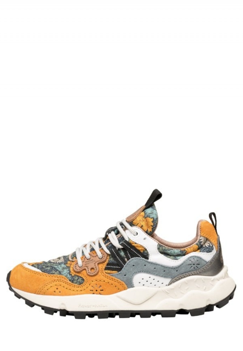 Flower Mountain Yamano 3 Sneakers Dames Oranje Lichtblauw | IIJ7490EZ