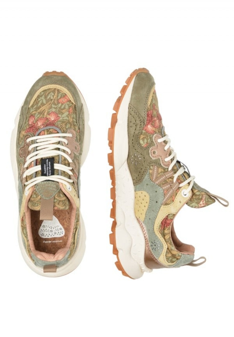 Flower Mountain Yamano 3 Sneakers Dames Groen Beige | GGS5045XW