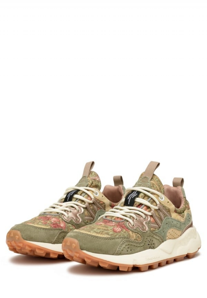 Flower Mountain Yamano 3 Sneakers Dames Groen Beige | GGS5045XW