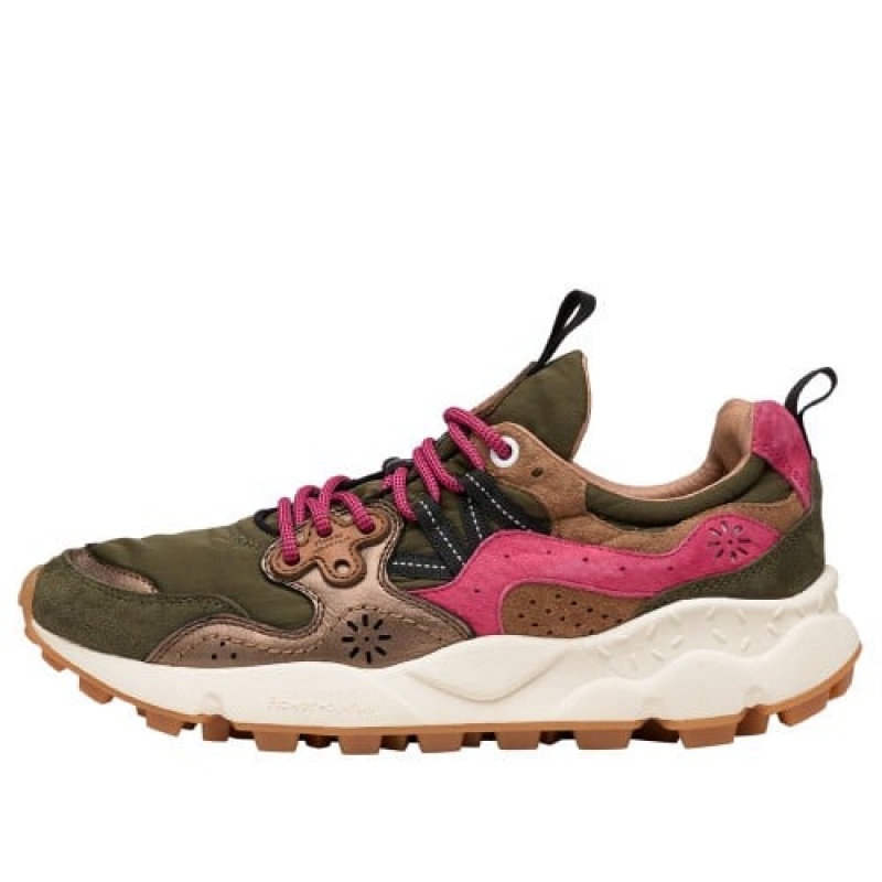 Flower Mountain Yamano 3 Sneakers Dames Groen Roze Bruin | OUU7847GS